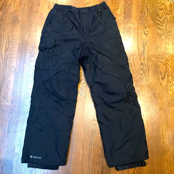 black dot snow pants
